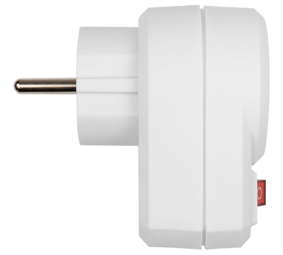 Разветвитель Jаzzway 16А AD-1GS, с заземлением и выключателем IP20 2853387