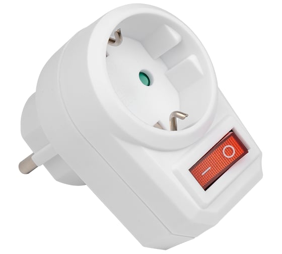 Разветвитель Jаzzway 16А AD-1GS, с заземлением и выключателем IP20 2853387