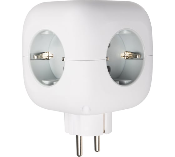 Разветвитель с заземлением Jаzzway 16А AC-3UGS-wh 3 розетки/3 USB выхода, защитные шторки, выключатель с подсветкой 5060630