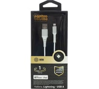 Кабель CACTUS CS-LG.USB.A-1 USB (m)-Lightning (m) 1м белый блистер 1723677