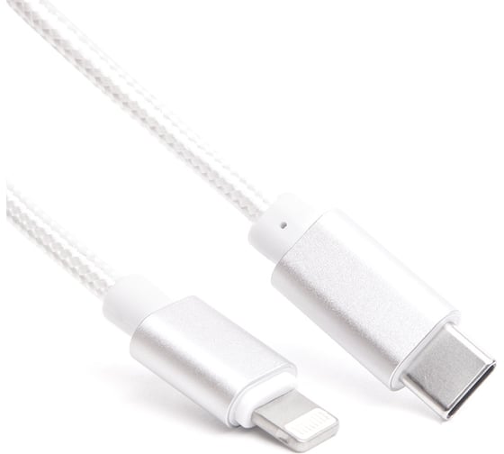 Шнур Atom Evolution USB Type-C 3.1 - Lightning, 1 м, штекер/штекер, серебряный, 31016