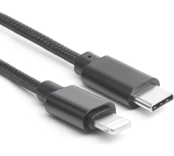 Шнур Atom Evolution USB Type-C 3.1 - Lightning, 1 м, штекер/штекер, черный, 31015