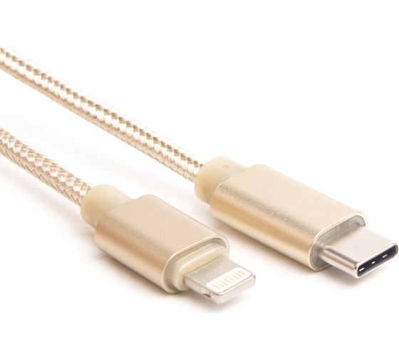 Шнур Atom Evolution USB Type-C 3.1 - Lightning, 1,8 м, штекер/штекер, золотой, 31017