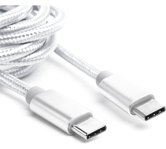 Шнур Atom Evolution USB Type-C 3.1 - USB Type-C 3.1, 1 м, штекер/штекер, серебряный, 31028
