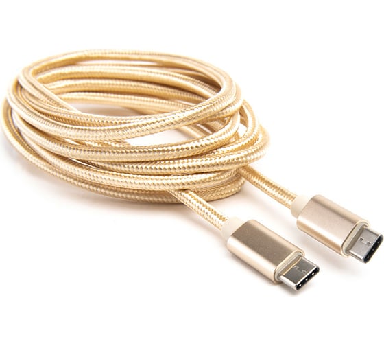 Шнур Atom Evolution USB Type-C 3.1 - USB Type-C 3.1, 1,8 м, штекер/штекер, золотой, 31029 1