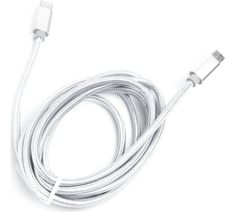 Шнур Atom Evolution USB Type-C 3.1 - USB Type-C 3.1, 1,8 м, штекер/штекер, серебряный, 31031