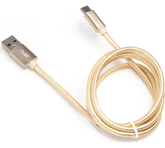Шнур Atom Evolution USB Type-C 3.1 - USB А 3.0, 1 м, штекер/штекер, золотой, 31020 1