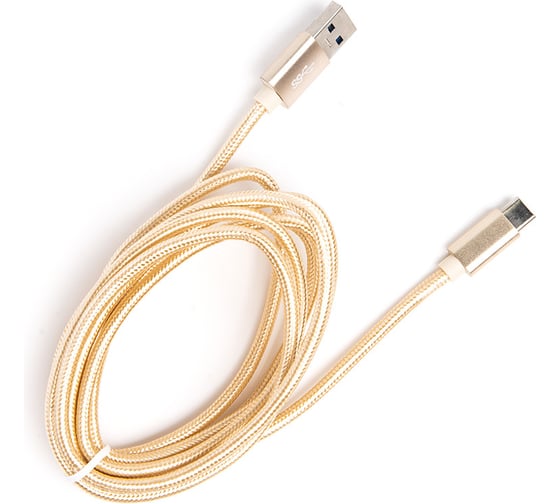 Шнур Atom Evolution USB Type-C 3.1 - USB А 3.0, 1,8 м, штекер/штекер, золотой, 31023 1
