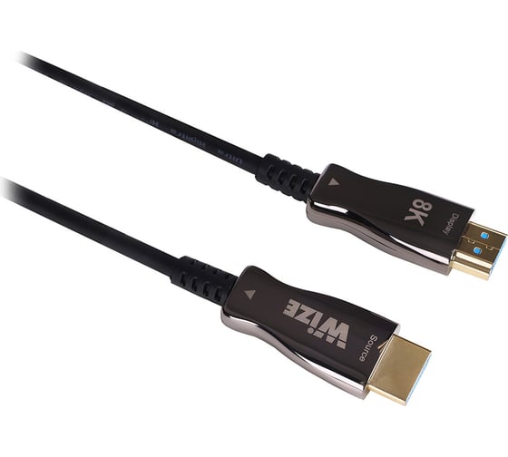 Кабель HDMI Wize AOC-8K-HM-HM-25M оптический, малодымный, 25 м, 8K/60HZ 4:4:4, v.2.1, ARC, 19M/19M, HDCP 2.2, Ethernet, черный, короб \6\ 147476