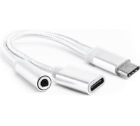Переходник Atom Evolution USB Type-C 3.1 - 3,5 Jack/USB Type-C зарядка, 0,15 м, штекер/гнездо, 31043