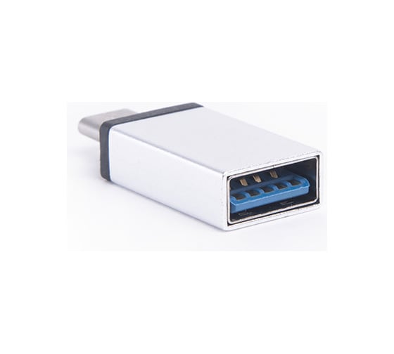 Переходник Atom Evolution USB Type-C 3.1 - USB А 3.0, штекер/гнездо, серебряный, 31046 1