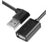 Морозостойкий удлинитель USB 2.0 GCR 1.5m AM угловой левый/AF, черный, 28 AWG, VIVAUIEC6M-1.5m 1