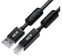 Кабель USB 2.0 GCR PROF 5.0m AM/BM, черный, ферриты, 28/24 AWG, экранирование, армирование, VIV52I420