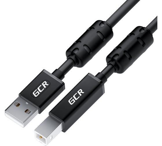 Кабель USB 2.0 GCR PROF 5.0m AM/BM, черный, ферриты, 28/24 AWG, экранирование, армирование, VIV52I420 1