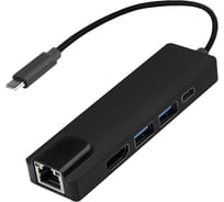 Хаб Atom Evolution USB Type-C 3.1 - 2хUSB А 3.0/HDMI/USB Type-C зарядка/RJ45, 0,15 м, штекер/гнездо, 31009