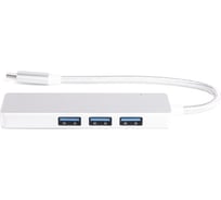 Хаб Atom Evolution USB Type-C 3.1 - 4хUSB А 3.0, 0,15 м, штекер/гнездо, серебряный, 31007