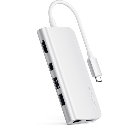 USB-адаптер SATECHI Aluminum Type-C Multimedia Adapter, серебряный ST-TCMM8PAS 1