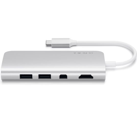 USB-адаптер SATECHI Aluminum Type-C Multimedia Adapter, серебряный ST-TCMM8PAS