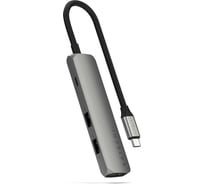 Адаптер SATECHI 4-in-1 USB-C PDх2xUSB-A 3.2 Gen2хHDMI 4K-60Hz Slim Multiport Adapte, серый космос ST-P4SM