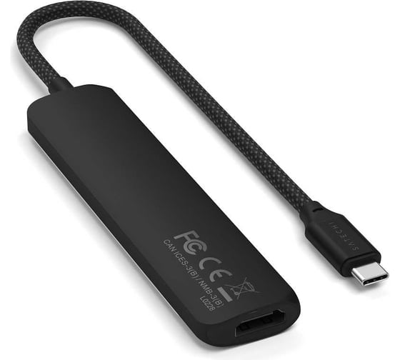 Адаптер SATECHI 6-in-1 1xUSB-C PDх1x1 USB-A 10GbpsхUSB-A 480MbpsхHDMI 4K-60HzхMicro/SD Card Slim Multiport Adapter, черный ST-P6SK