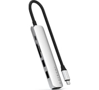 Адаптер SATECHI 6-in-1 1xUSB-C PDх1x1 USB-A 10GbpsхUSB-A 480MbpsхHDMI 4K-60HzхMicro/SD Card Slim Multiport Adapter, серебристый ST-P6SS