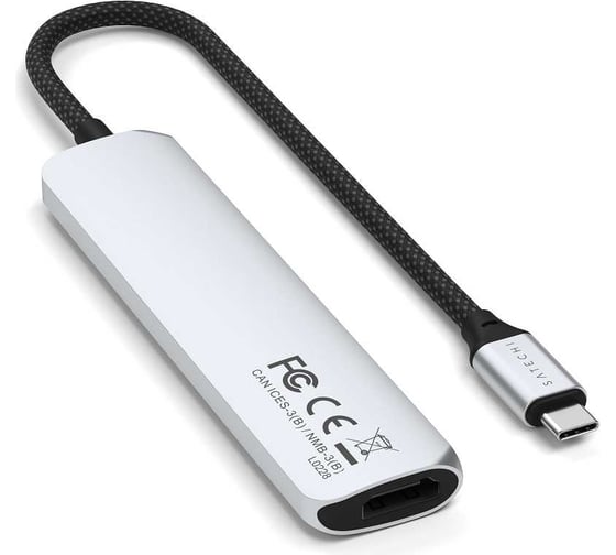Адаптер SATECHI 6-in-1 1xUSB-C PDх1x1 USB-A 10GbpsхUSB-A 480MbpsхHDMI 4K-60HzхMicro/SD Card Slim Multiport Adapter, серебристый ST-P6SS