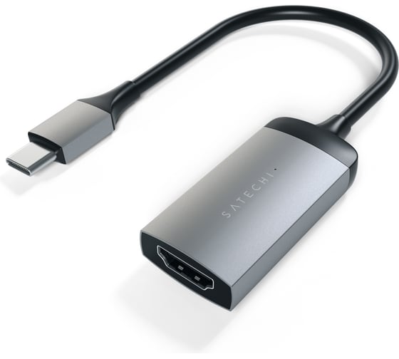 Адаптер SATECHI Type-C to HDMI 4K 60HZ. Поддержка 4K/60Hz. Материал корпуса алюминий, серый космос ST-TC4KHAM 1