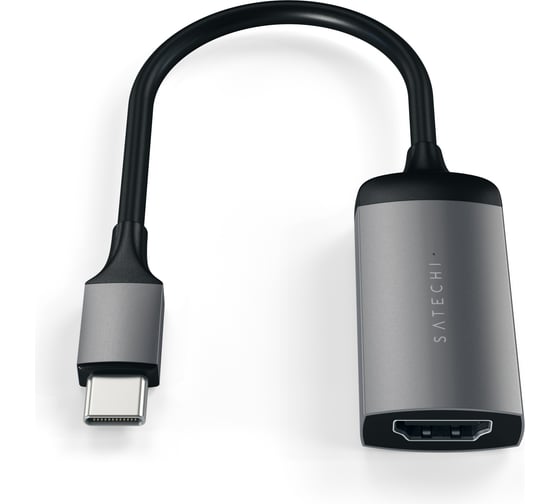 Адаптер SATECHI Type-C to HDMI 4K 60HZ. Поддержка 4K/60Hz. Материал корпуса алюминий, серый космос ST-TC4KHAM