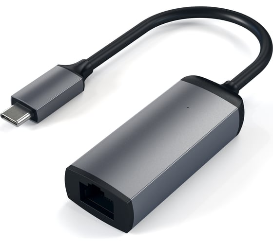 Адаптер SATECHI Type-C to Gigabit Ethernet. Поддержка 10/100/1000Mbps Ethernet, серый космос ST-TCENM