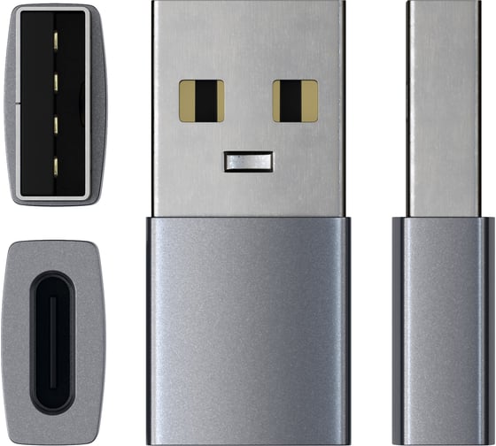 Адаптер SATECHI USB Type-A to Type-C, серый космос ST-TAUCM
