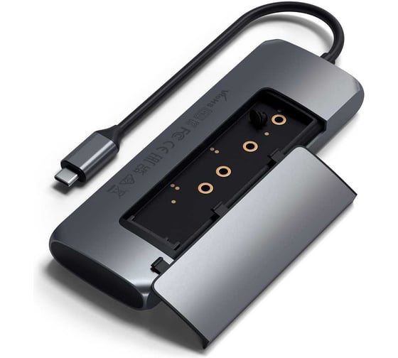 Адаптер SATECHI USB-C Hybrid Multiport Adapter with SSD Enclosure, серый ST-UCHSEM