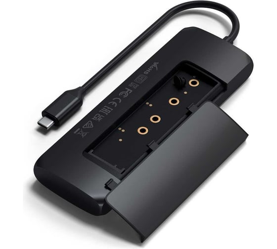 Адаптер SATECHI USB-C Hybrid Multiport Adapter with SSD Enclosure, черный ST-UCHSEK