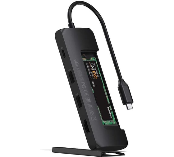 Адаптер SATECHI USB-C Hybrid Multiport Adapter with SSD Enclosure, черный ST-UCHSEK