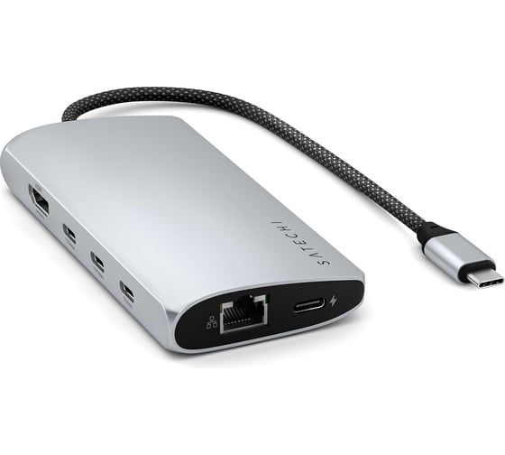 Адаптер SATECHI USB-C Multiport Adapter 8K with Ethernet V3, серебристый ST-P8KES