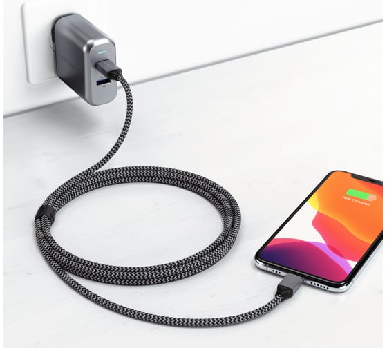 Кабель SATECHI Type-C to Lightning. Длина 1,8 м, серый ST-TCL18M