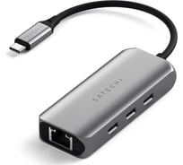 Хаб SATECHI 4-in-1 USB-C Hub With 2.5 Gigabit Ethernet&3хUSB-C, серый космос ST-H3C25EM