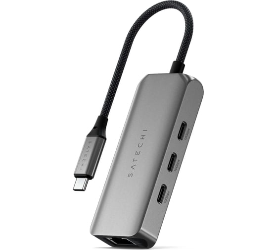 Хаб SATECHI 4-in-1 USB-C Hub With 2.5 Gigabit Ethernet&3хUSB-C, серый космос ST-H3C25EM