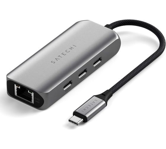 Хаб SATECHI 4-in-1 USB-C Hub With 2.5 Gigabit Ethernet&3хUSB-C, серый космос ST-H3C25EM