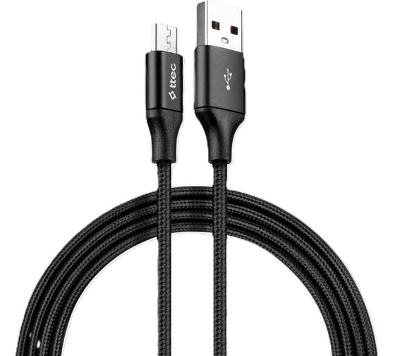 Кабель TTEC AlumiCable USB-A-Micro USB Charge/Data Cable 2.0 XL. Длина: 2м. Цвет: черный 2DK21S