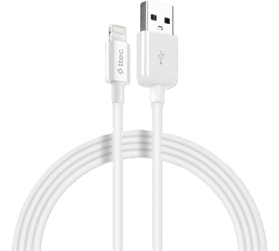 Кабель TTEC Lightning USB Charge/Data Cable. Длина: 120 см. Цвет: белый 2DKM01B