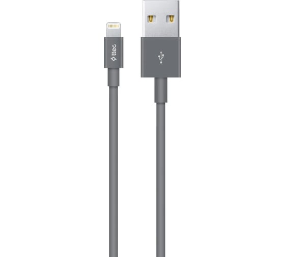 Кабель TTEC Lightning USB-A Charge/Data Cable. Длина: 100 см. Цвет: серый 2DK7508GR 1