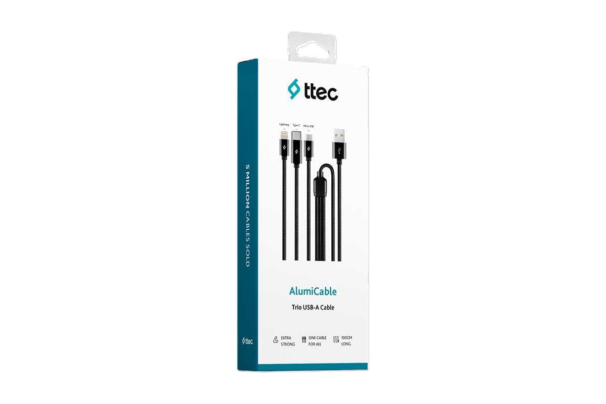 Кабель TTEC тройной Trio Charge/Data Mini Cable Type-C/Lightning/Micro ...