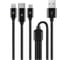 Кабель TTEC тройной Trio Charge/Data Mini Cable Type-C/Lightning/Micro USB. Длина: 120 см. Цвет: черный 2DK7521S 1