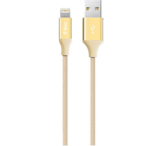 Кабель TTEC для зарядки и передачи данных AlumiCable Lightning USB Charge / Data Cable. Длина: 120см. Цвет: золотой 2DK16A