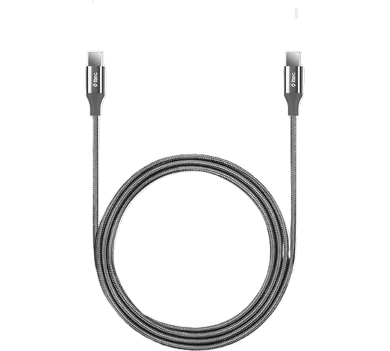 Кабель TTEC USB-C - USB-C AlumiCable 100W PD/Fast Charge Cable. Длина: 150 см. Цвет: серый космос. 2DK53UG