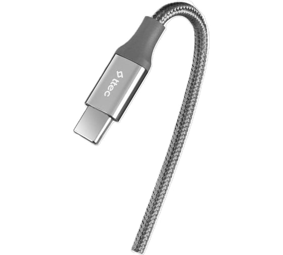Кабель TTEC USB-C - USB-C AlumiCable 100W PD/Fast Charge Cable. Длина: 150 см. Цвет: серый космос. 2DK53UG