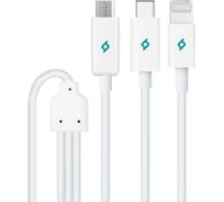 Кабель TTEC Trio Charge Data Cable Type-C Lightning Micro USB. Длина: 120м. Цвет: белый 2DK7521