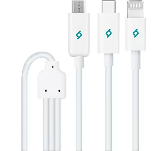 Кабель TTEC Trio Charge Data Cable Type-C Lightning Micro USB. Длина: 120м. Цвет: белый 2DK7521 1