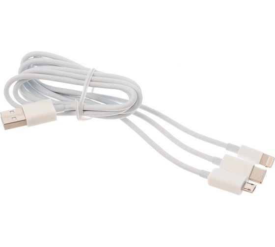 Кабель TTEC Trio Charge Data Cable Type-C Lightning Micro USB. Длина: 120м. Цвет: белый 2DK7521