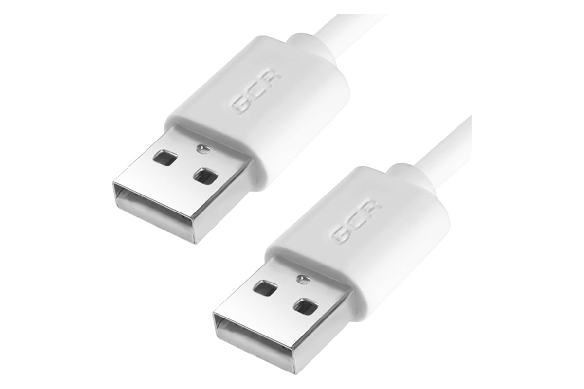 Морозостойкий кабель USB 2.0 GCR 0.3m AM/AM, белый, 28 AWG ...